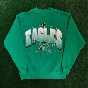 90’S Philadelphia Eagles Green SweatShirt Full Size Vintage